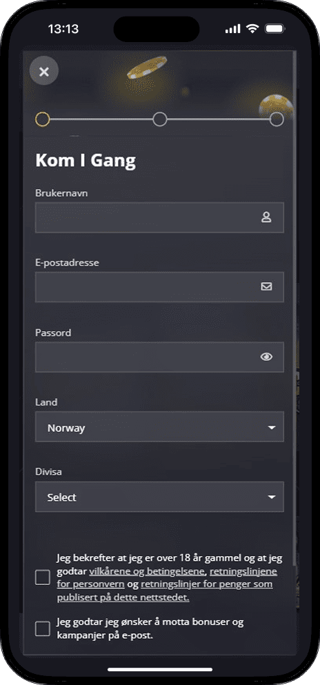 21Casino Register